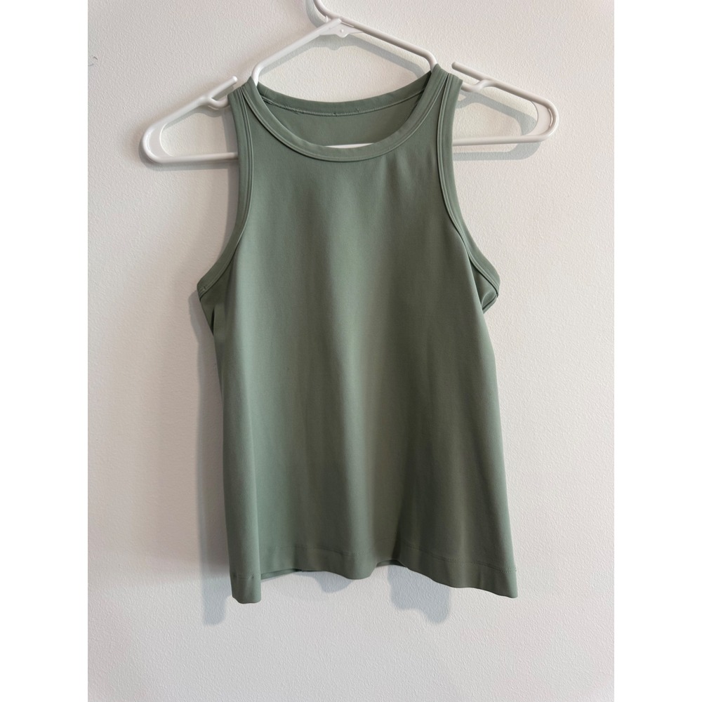 Lululemon Training Tank Top Women Size 4 Green Racerback High Neck